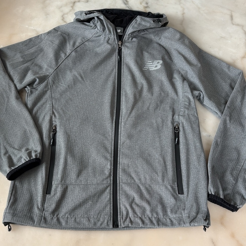 New Balance Heather Gray Hooded Jacket Sz S/M Loose Fit - Picture 5 of 10